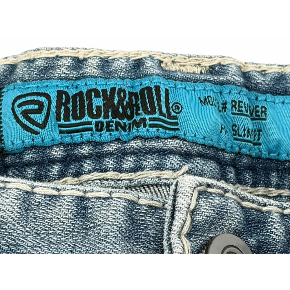 Rock & Roll Denim Revolver Boys Jeans 18R Slim Fit Medium Wash Stretch Western‎